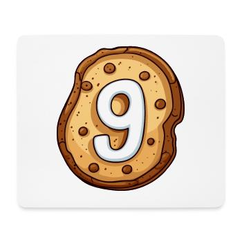 Birthday Cookie for Nine-Year-Old Kids - Mouse Pad (horizontal) - white - Front
