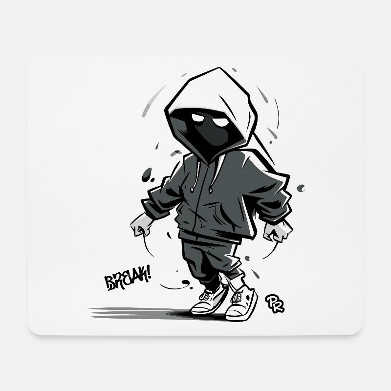 Hip-Hop, Graffiti, Breakdance der 90er - Mousepad (Querformat) - Weiß
