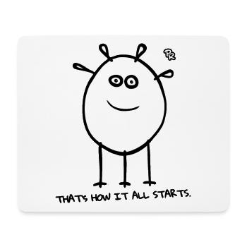 So beginnt es: Skizzen Cartoon Männchen - Mousepad (Querformat) - Weiß - Vorne