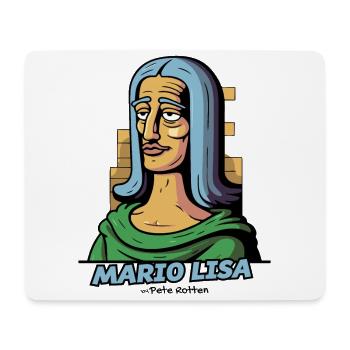 Mario Lisa ist besser als Lisa's Mona - Mousepad (Querformat) - Weiß - Vorne