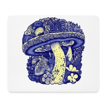 Fleuri champignon bleu Nature amant Floral - Tapis de souris (format paysage) - blanc - Devant