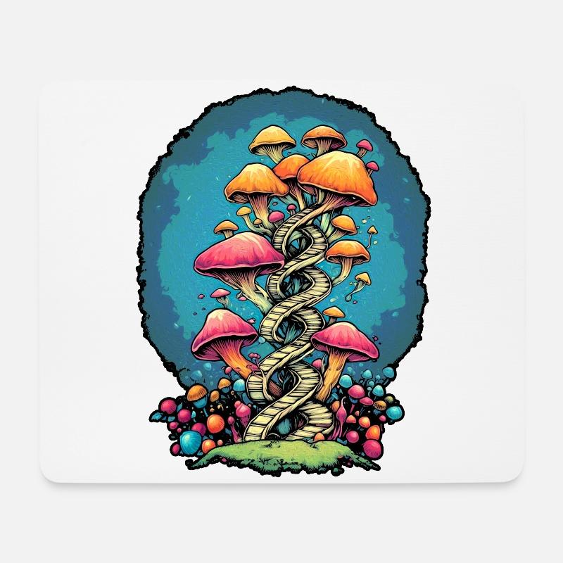 Farbenfroher Pilz-DNA-Myzel-Züchter - Mousepad (Querformat) - Weiß