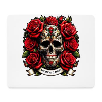 Memento Mori Ornate Skull Floral Tattoo Stoic - Mouse Pad (horizontal) - white - Front