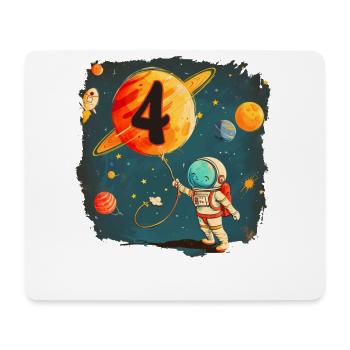 Astronaut Boy 4th Birthday Colorful Universe - Mouse Pad (horizontal) - white - Front