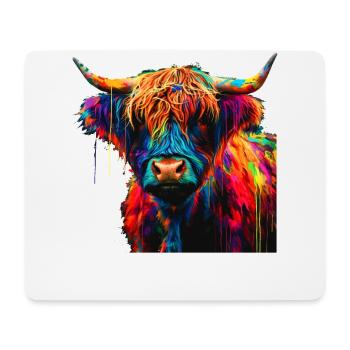 Niedliche Highland-Kuh Schottische Highlands Bunt - Mousepad (Querformat) - Weiß - Vorne