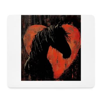 Amour Chevaux Coeur Produit Équestre Cow Girl - Tapis de souris (format paysage) - blanc - Devant