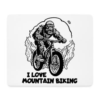 Cycling Gorilla: I love mountain biking - Mouse Pad (horizontal) - white - Front
