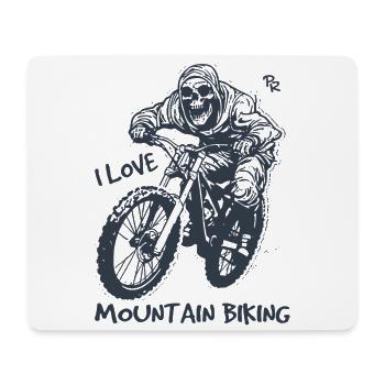 Cycling skeleton, I love mountain biking - Mouse Pad (horizontal) - white - Front
