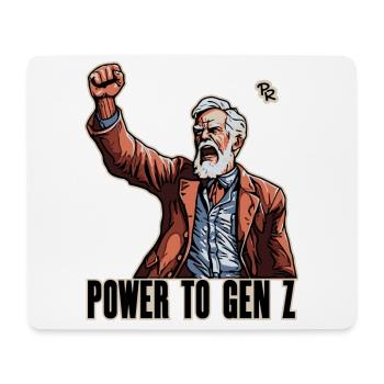 Faust in die Höhe, Boomer Protest: Power für Gen Z - Mousepad (Querformat) - Weiß - Vorne
