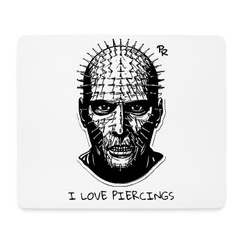I LOVE PIERCINGS - Mouse Pad (horizontal) - white - Front
