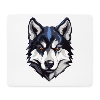 Tête de chien Husky - Tapis de souris (format paysage) - blanc - Devant