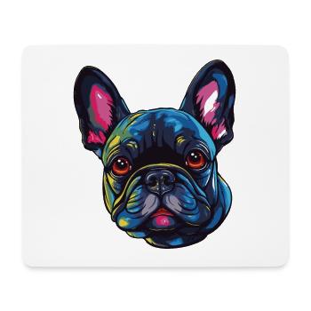 French Bulldog Dog Head - Mouse Pad (horizontal) - white - Front