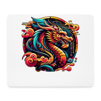 Jahr des Drachen 2024 Chinesisches Tierkreiszeichen Glück - Mousepad (Querformat) - Weiß - Vorne
