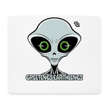 Salutations, Terriens : Extraterrestre Gris - Tapis de souris (format paysage) - blanc - Devant