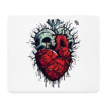 Coeur de zombie d’horreur - Tapis de souris (format paysage) - blanc - Devant