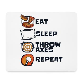 Essen Schlaf Äxte werfen Wiederholung Axt werfen Spielaxt - Mousepad (Querformat) - Weiß - Vorne