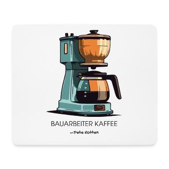 Der Beste Kaffee: Bauarbeiter Kaffee - Mousepad (Querformat) - Weiß - Vorne