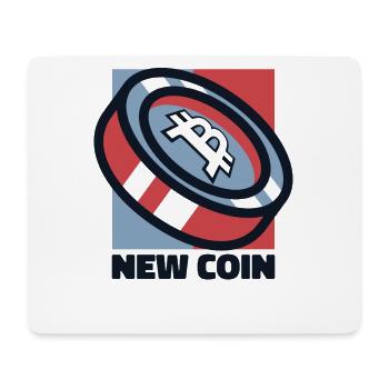 New Coin Kryptowährung Blockchain Crypto Bitcoin - Mousepad (Querformat) - Weiß - Vorne