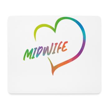 Nurse Midwife Birth Worker Heart - Mouse Pad (horizontal) - white - Front