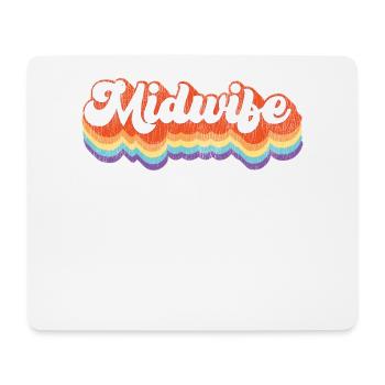 Nurse Midwife Birth Worker Retro - Mouse Pad (horizontal) - white - Front