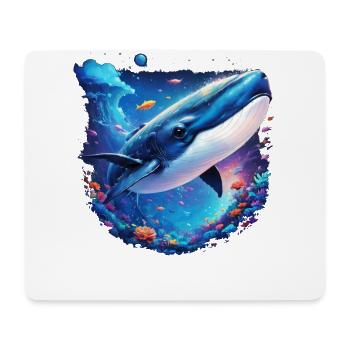 Blauwal - Mousepad (Querformat) - Weiß - Vorne