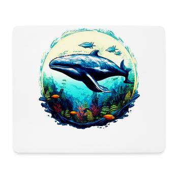 Blauwal - Mousepad (Querformat) - Weiß - Vorne