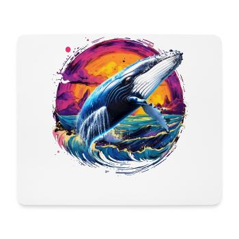 Blauwal - Mousepad (Querformat) - Weiß - Vorne