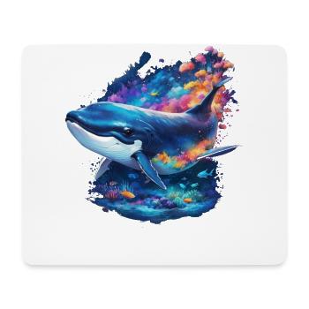 Baleine bleue - Tapis de souris (format paysage) - blanc - Devant