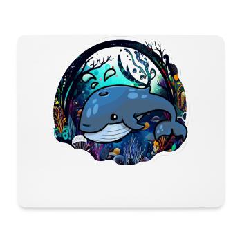 Baleine bleue - Tapis de souris (format paysage) - blanc - Devant