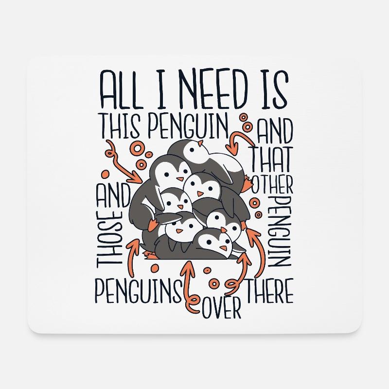 All I Need Is This Penguin Königspinguin Seevogel - Mousepad (Querformat) - Weiß