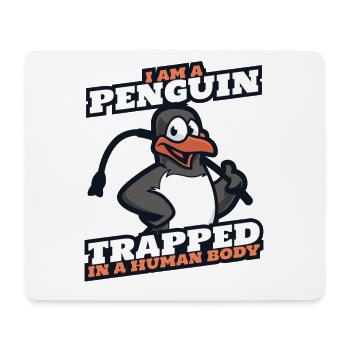 Je suis un pingouin piégé dans un corps humain - Tapis de souris (format paysage) - blanc - Devant