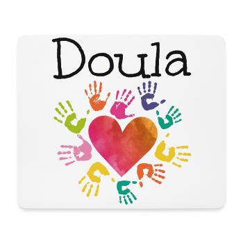 Doula Naissance Travailleur Coeur Mains - Tapis de souris (format paysage) - blanc - Devant