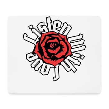 Thérapie de conscience mentale Listen With Love - Tapis de souris (format paysage) - blanc - Devant