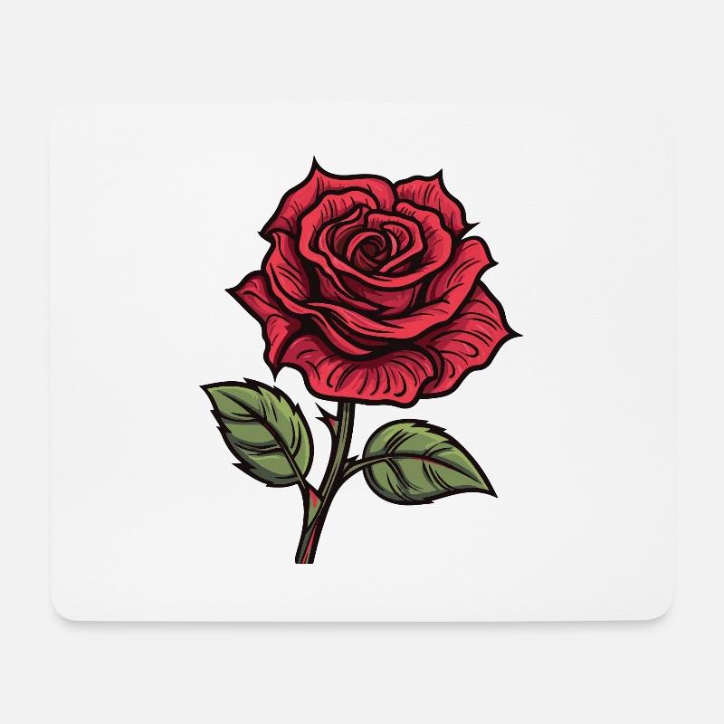 Rose Symbol Liebe - Mousepad (Querformat) - Weiß