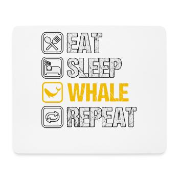 Mangez dormir Baleine Répéter - Tapis de souris (format paysage) - blanc - Devant