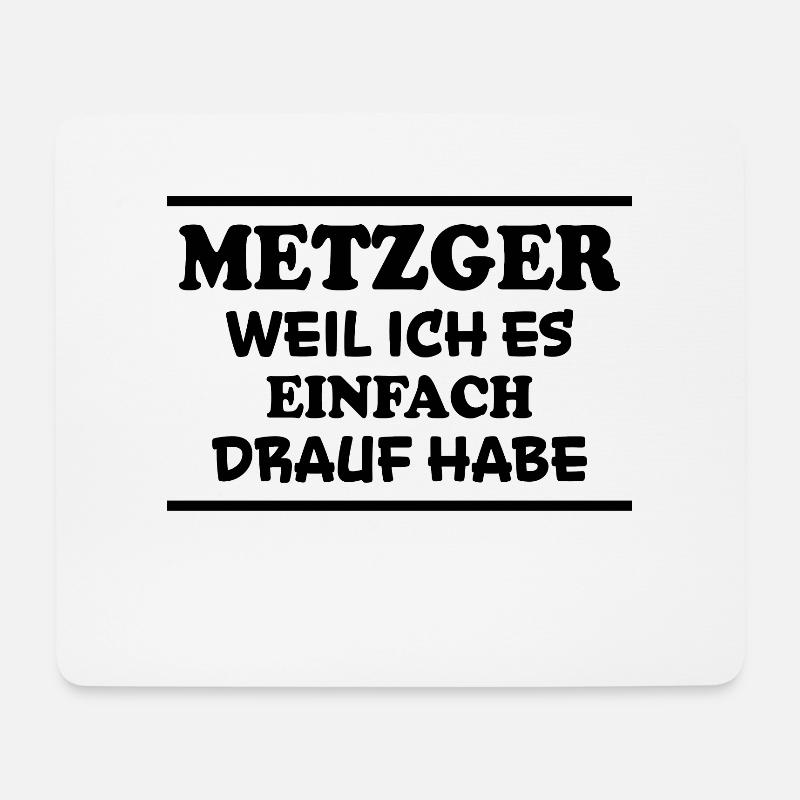 Metzger Spruch Fleischer Lustiges Metzger Geschenk - Mousepad (Querformat) - Weiß
