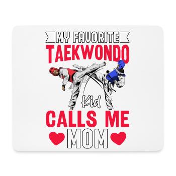 Mon enfant de taekwondo préféré m’appelle maman - Tapis de souris (format paysage) - blanc - Devant