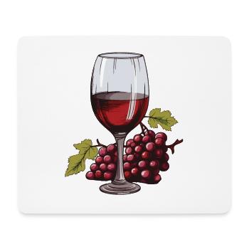 Verre à vin Raisins Vin - Tapis de souris (format paysage) - blanc - Devant