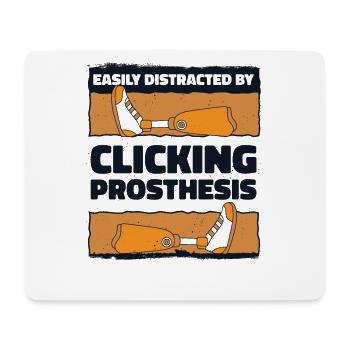 Leicht abgelenkt durch Klicken auf Prothesenbein - Mousepad (Querformat) - Weiß - Vorne