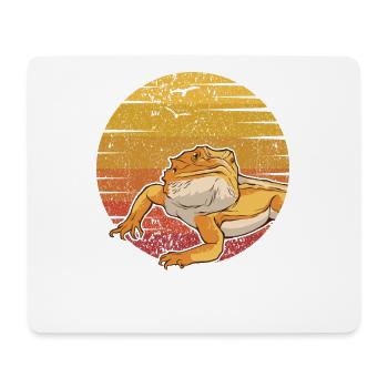 Rétro Pogona lézard propriétaire d’animaux de compagnie dragon barbu - Tapis de souris (format paysage) - blanc - Devant