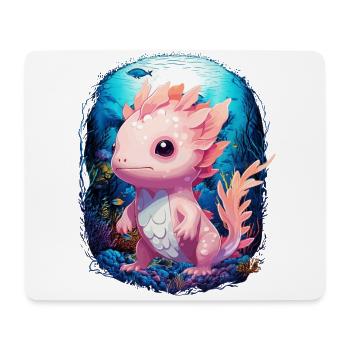 Axolotl - Mousepad (Querformat) - Weiß - Vorne