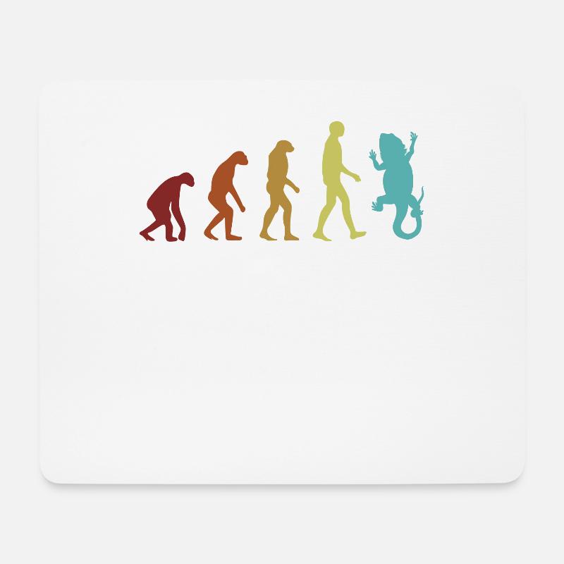 Bartagamen Evolution Pogona Haustier-Eidechse - Mousepad (Querformat) - Weiß