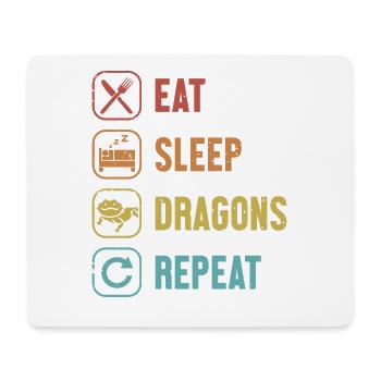 Eat Sleep Dragons Repeat Pogona Pet Lizard - Mouse Pad (horizontal) - white - Front