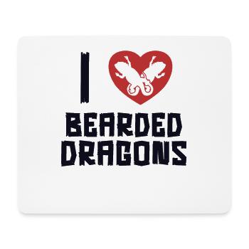 Ich liebe Bartagamen Pogona Haustier Eidechse Bärtig - Mousepad (Querformat) - Weiß - Vorne