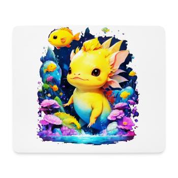 Axolotl - Mousepad (Querformat) - Weiß - Vorne