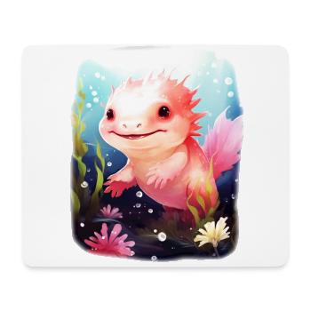 Axolotl - Mousepad (Querformat) - Weiß - Vorne