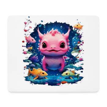 Axolotl - Mousepad (Querformat) - Weiß - Vorne