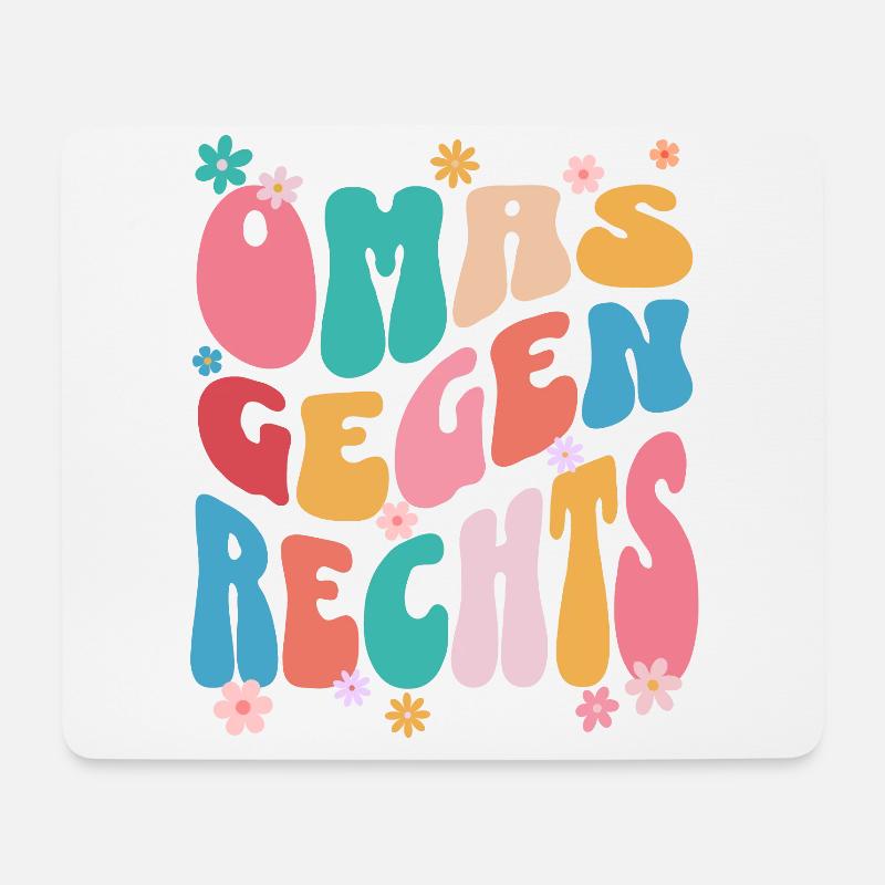 Omas gegen Rechts - Mousepad (Querformat) - Weiß