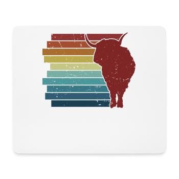 Retro Highland Cow Scottish Cattle Züchter - Mousepad (Querformat) - Weiß - Vorne