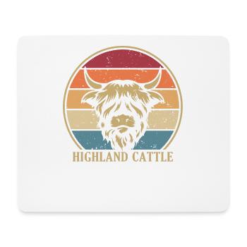 Retro Highland vache éleveur de bovins écossais - Tapis de souris (format paysage) - blanc - Devant